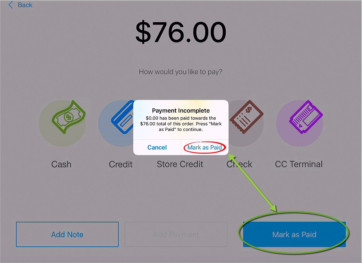 Allow Unpaid Balance (on iPad)